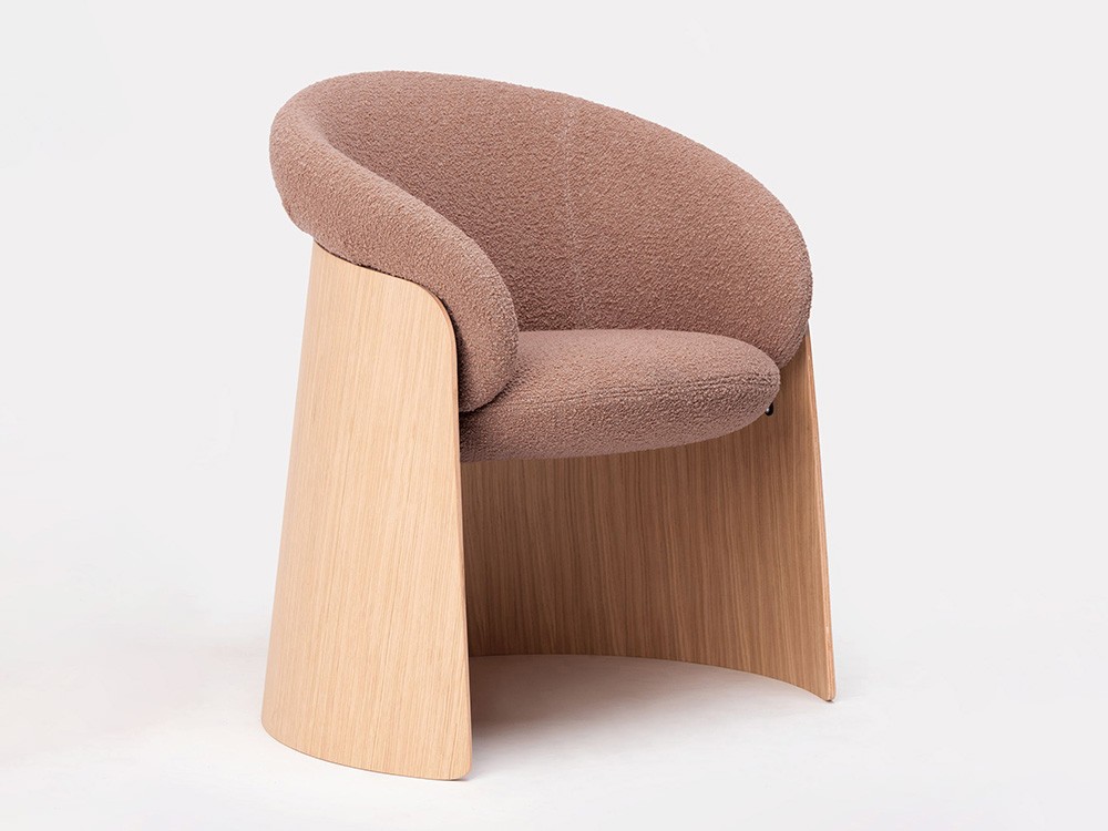 Silla tapizada Bouclé Ginger Madera de Ondarreta - 8