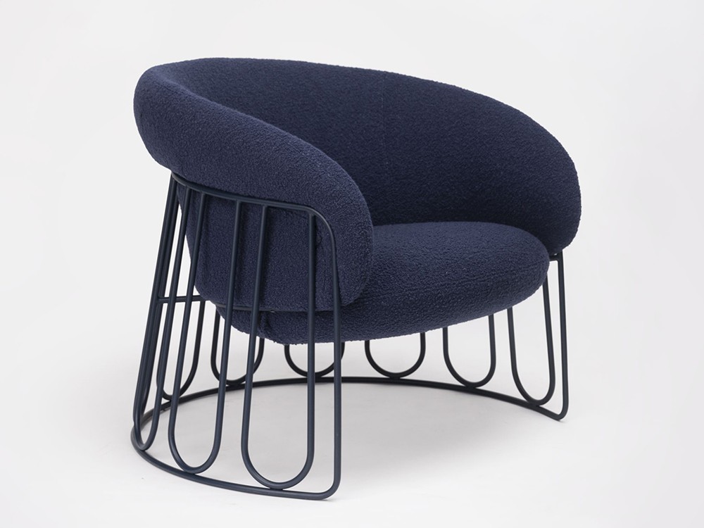 Sillón tapizado Ginger Lounge Trineo Bouclé de Ondarreta - 1