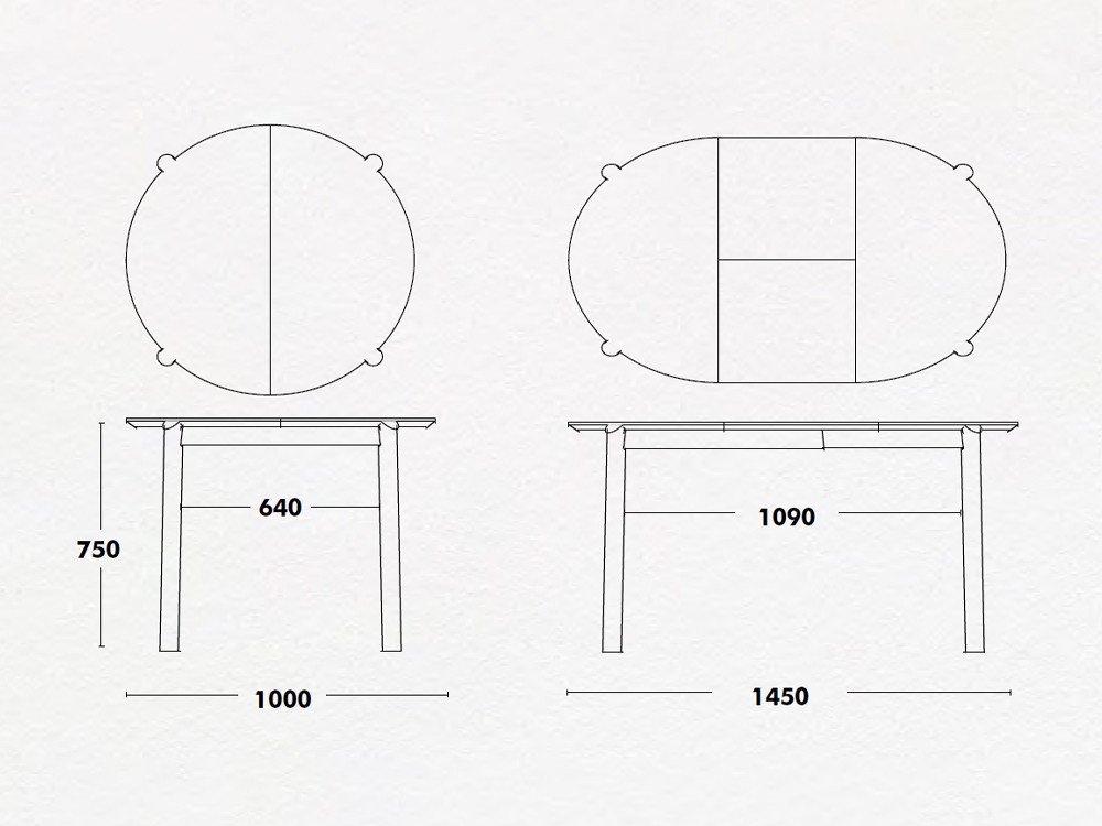 Mesa redonda extensible de Roble Juno en Ondarreta - 4