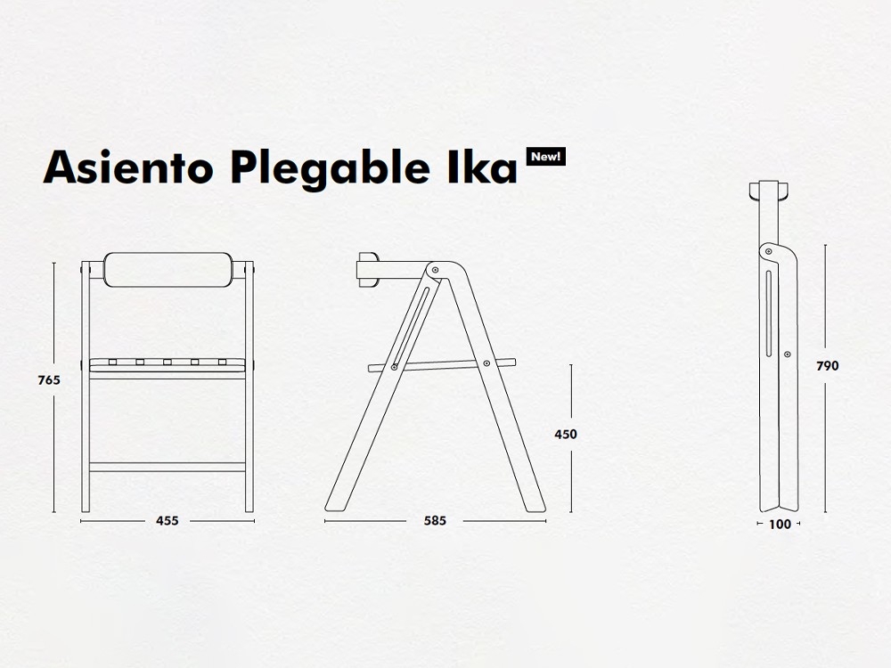 Silla plegable de madera de roble y cuero Ika de Ondarreta - 17