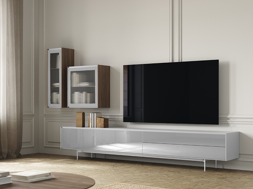 Mueble para televisión con frentes de cristal lacado Addliving de Lagrama - 3
