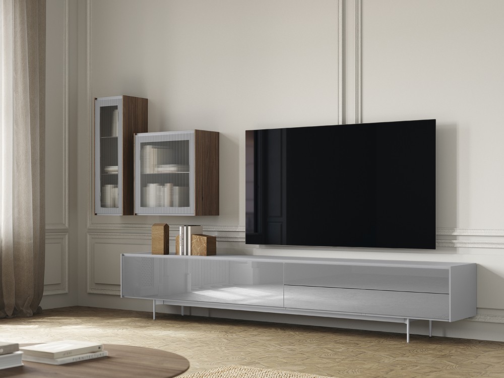 Mueble para televisión con frentes de cristal lacado Addliving de Lagrama - 4