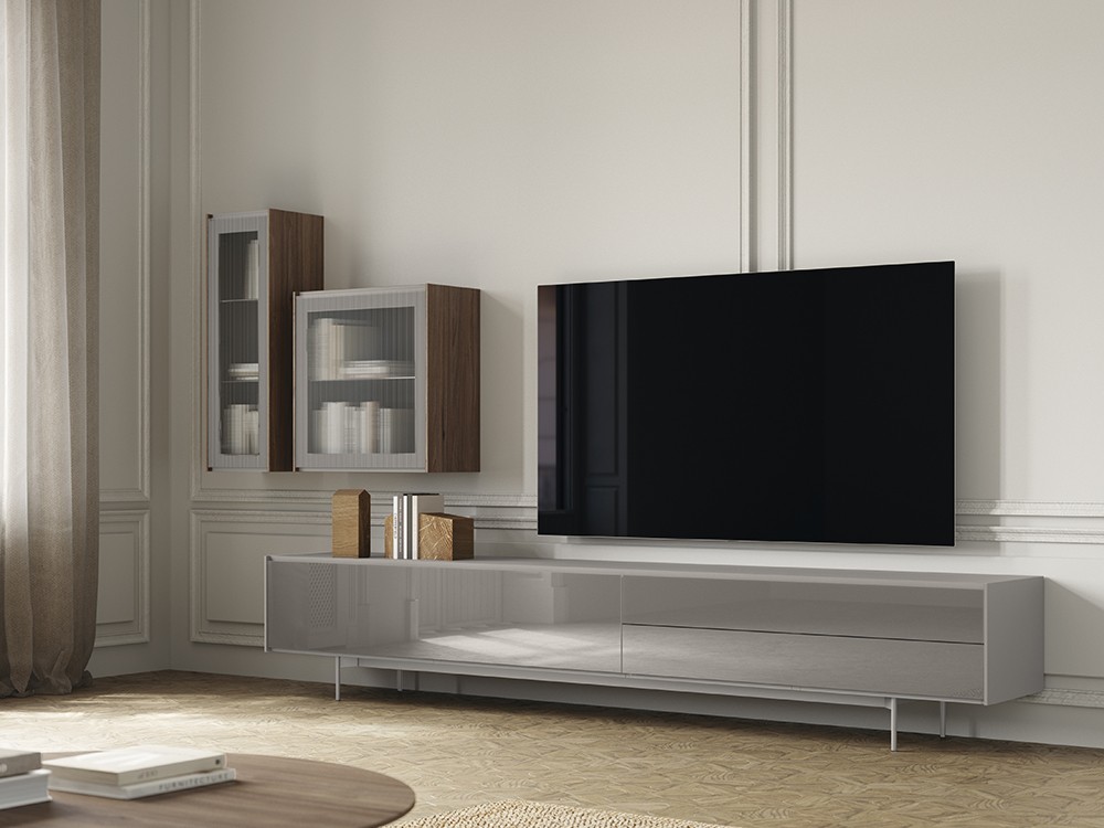 Mueble para televisión con frentes de cristal lacado Addliving de Lagrama - 5