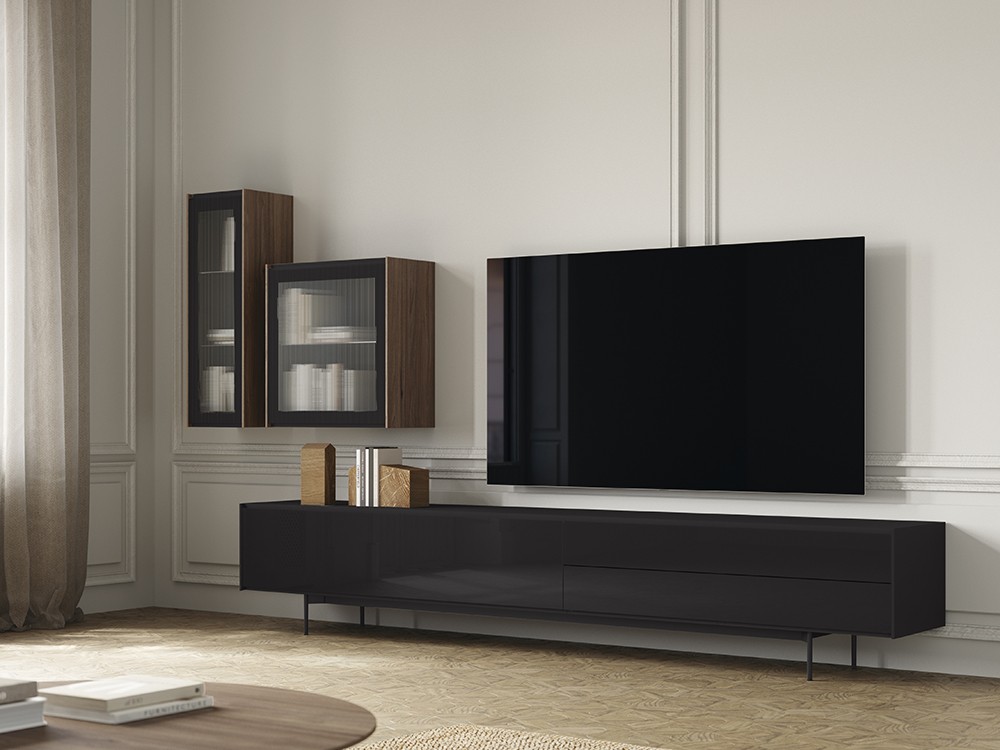 Mueble para televisión con frentes de cristal lacado Addliving de Lagrama - 6