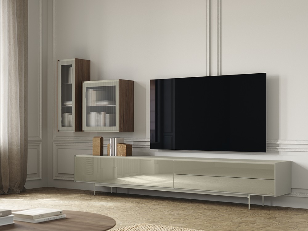Mueble para televisión con frentes de cristal lacado Addliving de Lagrama - 7