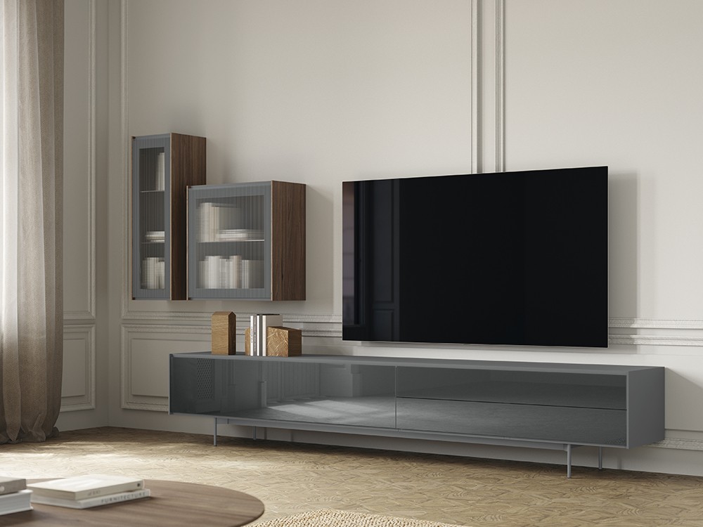 Mueble para televisión con frentes de cristal lacado Addliving de Lagrama - 2
