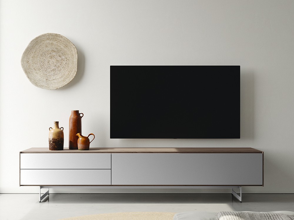 Mueble para televisión con estructura boreal y frentes en color liso Addliving de Lagrama - 3