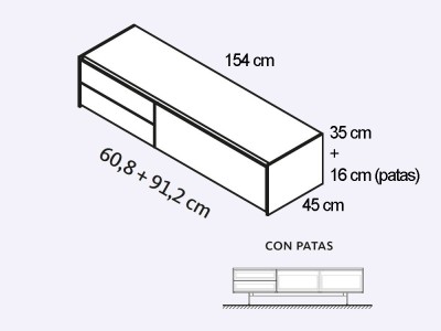 Mueble tv laminado con frentes en acabado boreal Addliving de Lagrama - 7