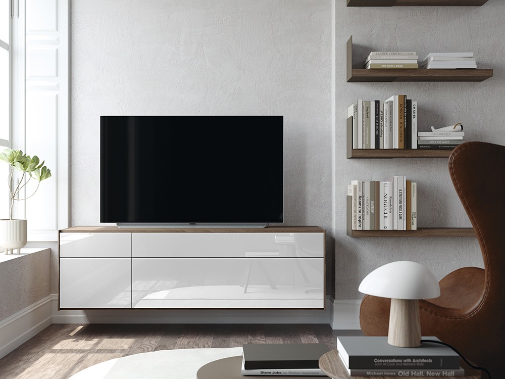 Mueble TV suspendido con frentes de cristal Addliving de Lagrama - 3