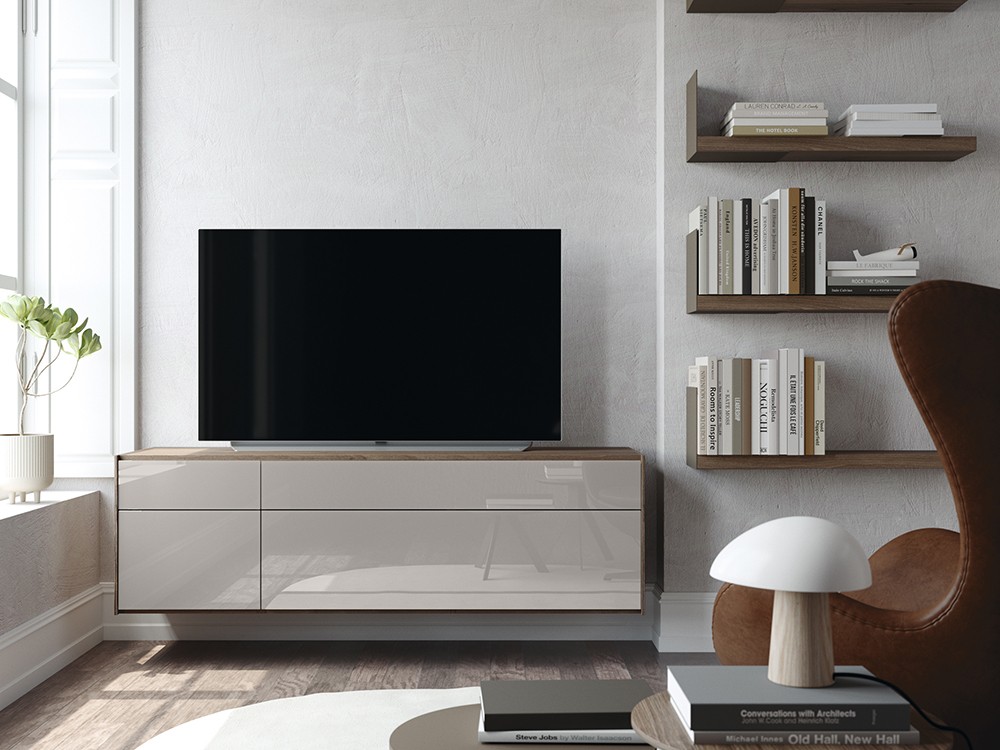 Mueble TV suspendido con frentes de cristal Addliving de Lagrama - 4