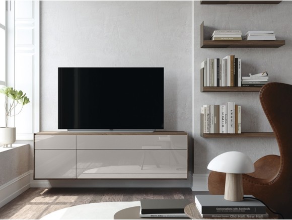 Mueble TV suspendido con frentes de cristal Addliving de Lagrama - 4