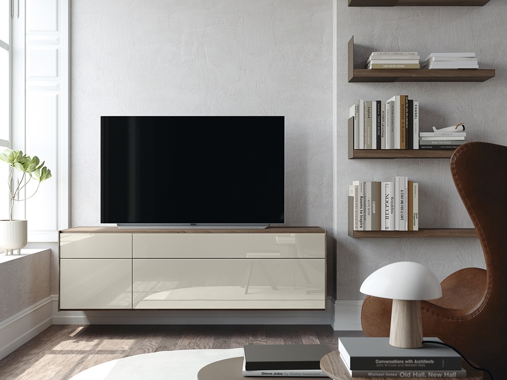 Mueble TV suspendido con frentes de cristal Addliving de Lagrama - 6