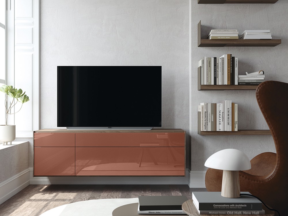 Mueble TV suspendido con frentes de cristal Addliving de Lagrama - 8