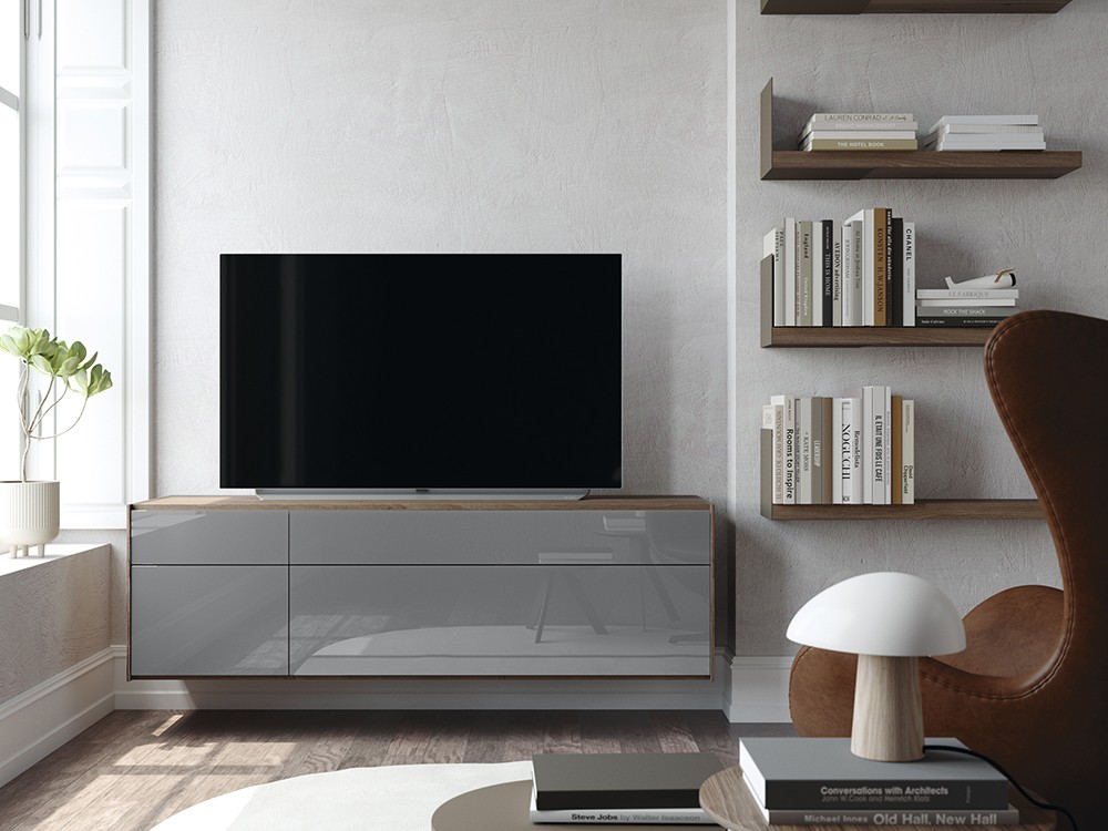 Mueble TV suspendido con frentes de cristal Addliving de Lagrama - 9