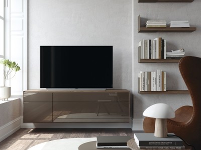 Mueble TV suspendido con frentes de cristal Addliving de Lagrama - 1