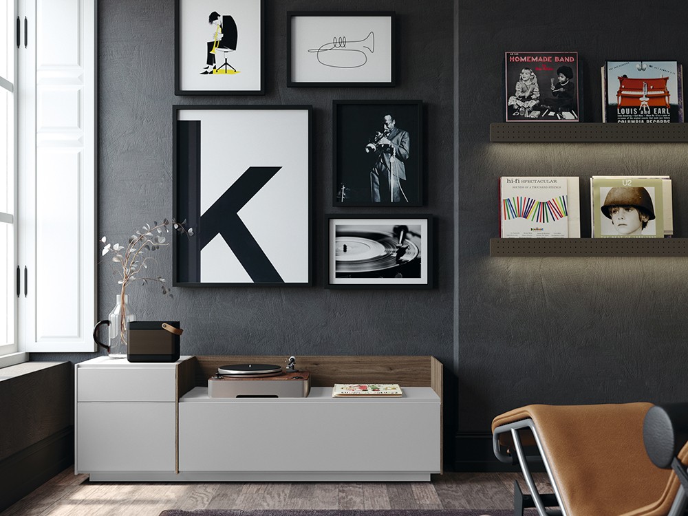 Mueble TV boreal con bandeja y zócalo Addliving de Lagrama - 3