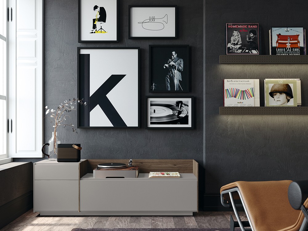 Mueble TV boreal con bandeja y zócalo Addliving de Lagrama - 5