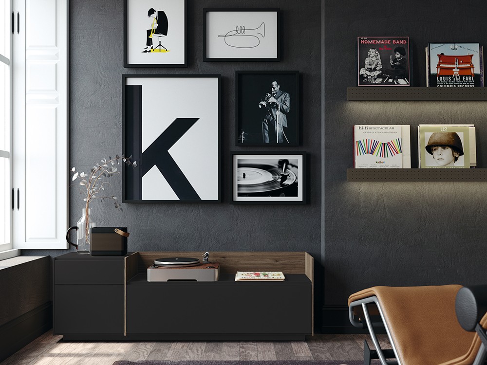 Mueble TV boreal con bandeja y zócalo Addliving de Lagrama - 6