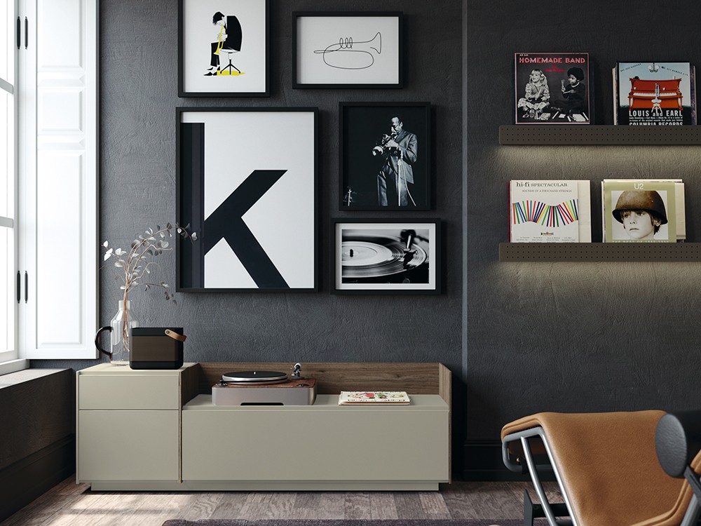 Mueble TV boreal con bandeja y zócalo Addliving de Lagrama - 7