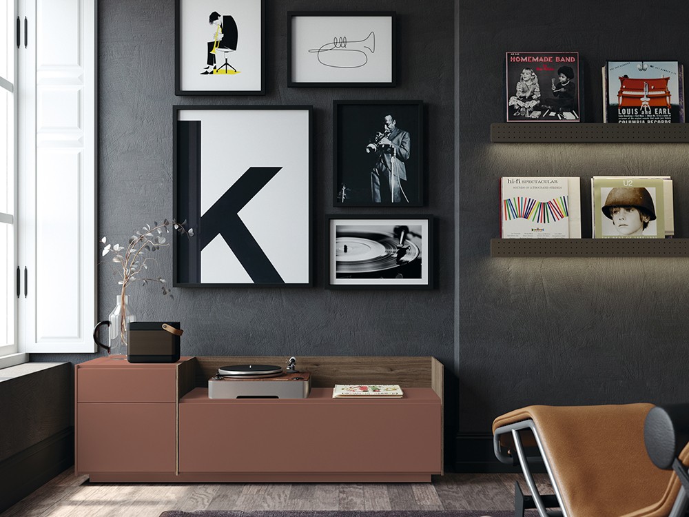 Mueble TV boreal con bandeja y zócalo Addliving de Lagrama - 2