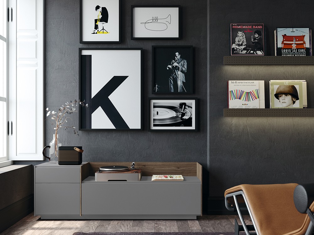 Mueble TV boreal con bandeja y zócalo Addliving de Lagrama - 9