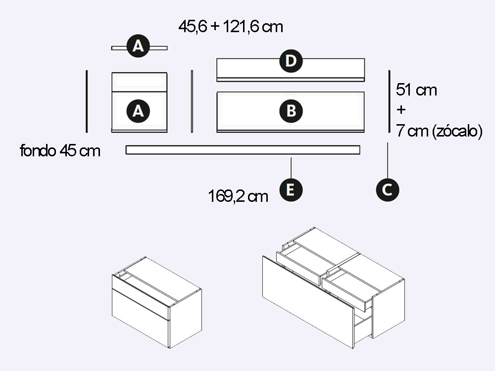 Mueble TV boreal con bandeja y zócalo Addliving de Lagrama - 10