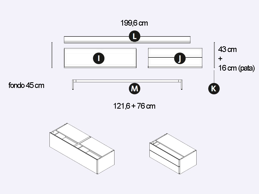 Mueble TV con bandeja Addliving de Lagrama - 11