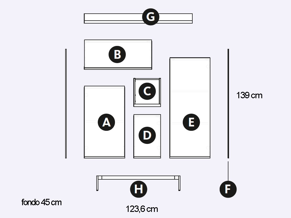 Aparador Cubo cuatro puertas Addliving de Lagrama - 12