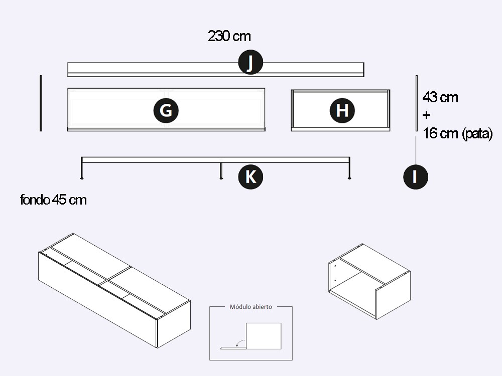 Mueble TV con bandeja y hueco Addliving de Lagrama - 11