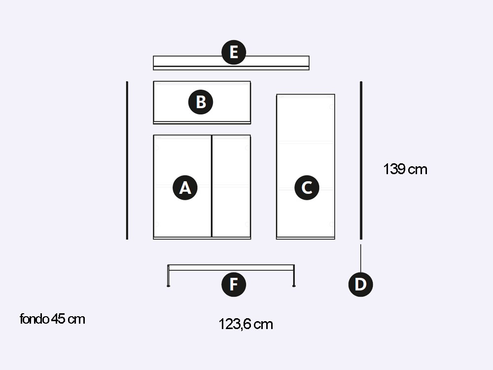 Aparador Alto cuatro puertas y bandeja superior Addliving de Lagrama - 10