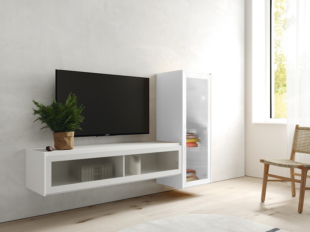 Mueble TV suspendido cristal flutes Addliving de Lagrama - 2