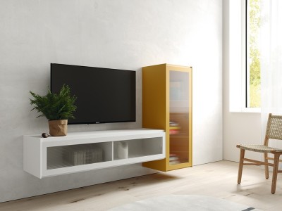 Mueble TV suspendido cristal flutes Addliving de Lagrama - 1
