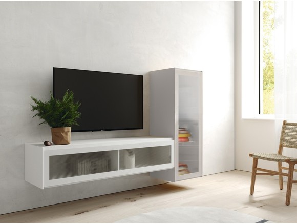 Mueble TV suspendido cristal flutes Addliving de Lagrama - 4