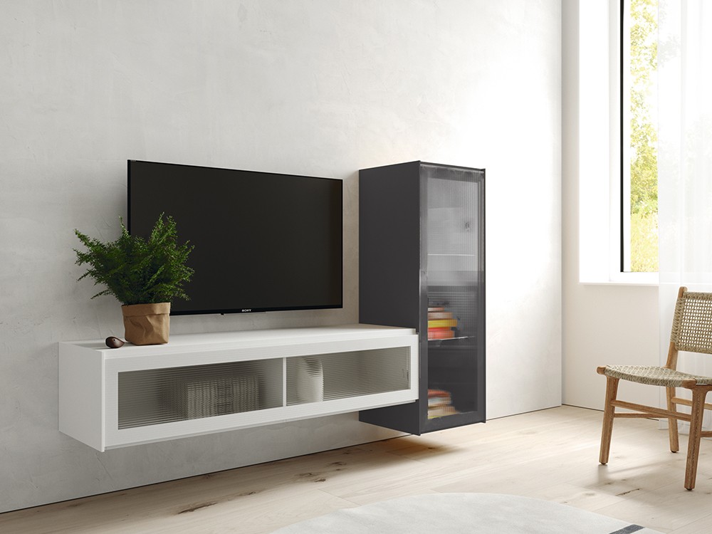 Mueble TV suspendido cristal flutes Addliving de Lagrama - 5