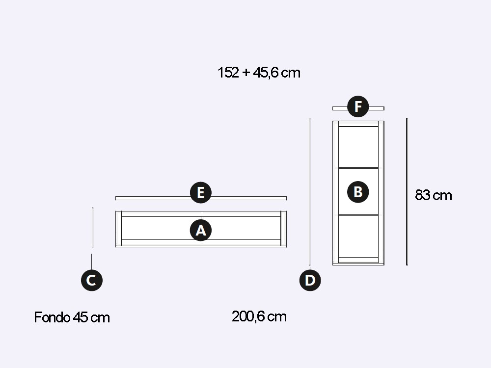 Mueble TV suspendido cristal flutes Addliving de Lagrama - 9