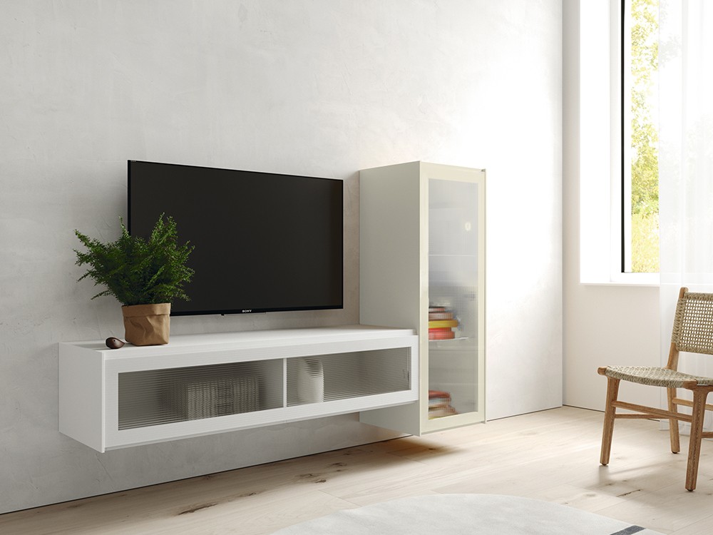 Mueble TV suspendido cristal flutes Addliving de Lagrama - 10