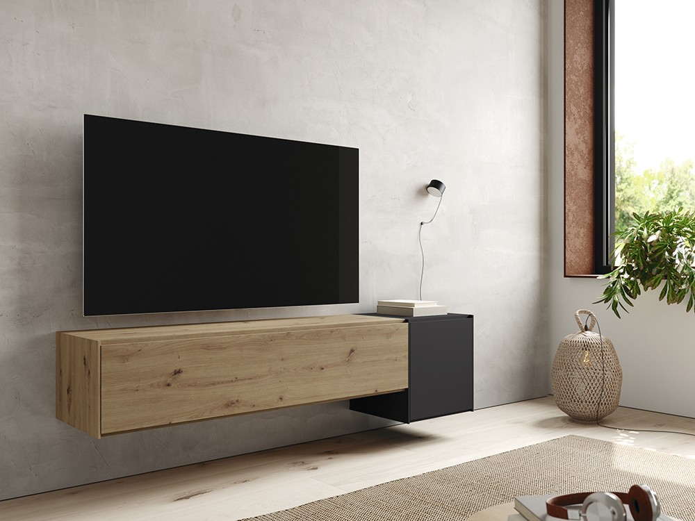 Mueble TV suspendido roble cubo Addliving de Lagrama - 7