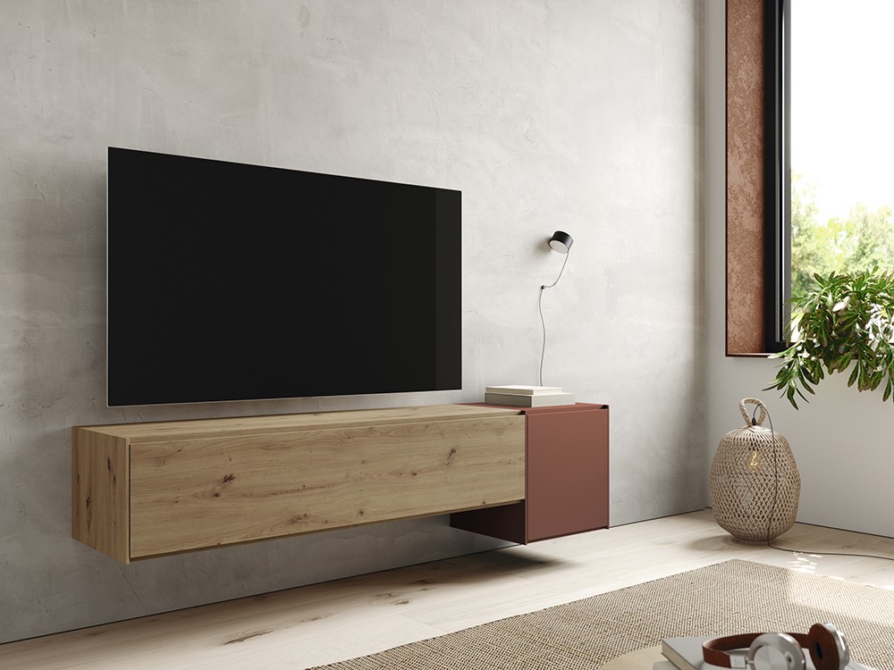 Mueble TV suspendido roble cubo Addliving de Lagrama - 8