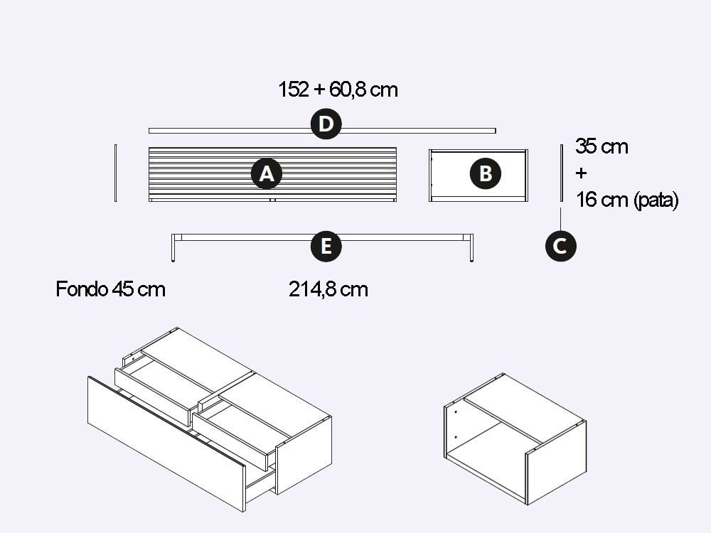 Mueble TV Ona cajones Addliving de Lagrama - 11