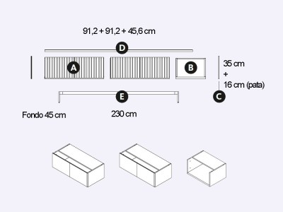Mueble TV Ona puertas madera Addliving de Lagrama - 7
