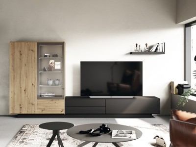 Composición para salón con vitrina alta Addliving Lagrama