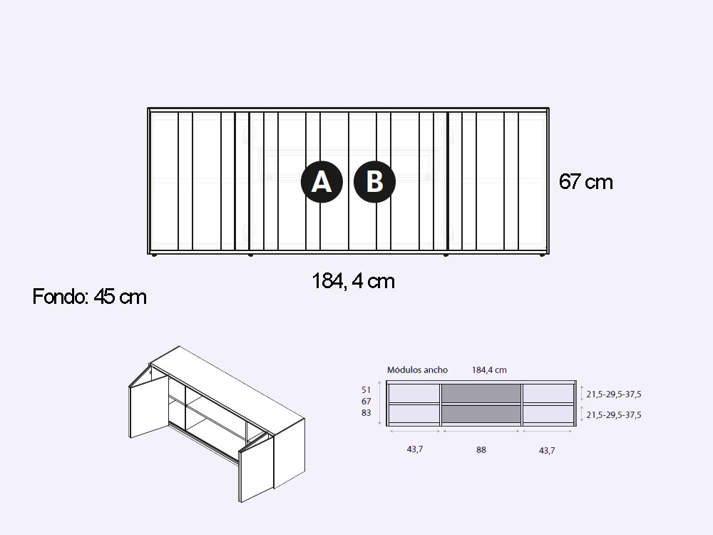 Mueble TV AV Addliving con puertas plegable de Lagrama - 10