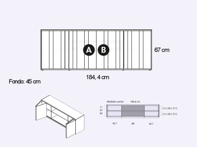 Mueble TV AV Addliving con puertas plegable de Lagrama - 10