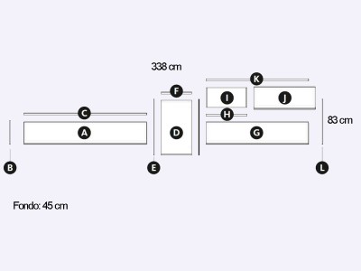 Composición para salón suspendida Addliving de Lagrama - 12