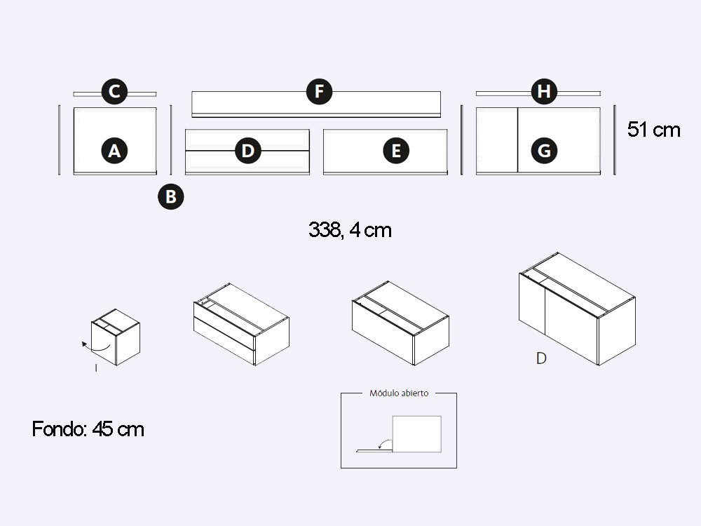 Mueble TV Madera con bandeja Addliving de Lagrama - 7
