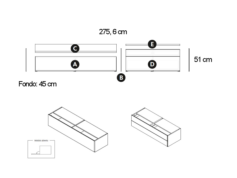 Mueble TV laminado Nogal con bandeja Addliving de Lagrama - 10