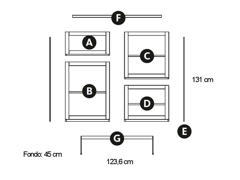 Vitrina cubo Flutes Addliving de Lagrama - 3