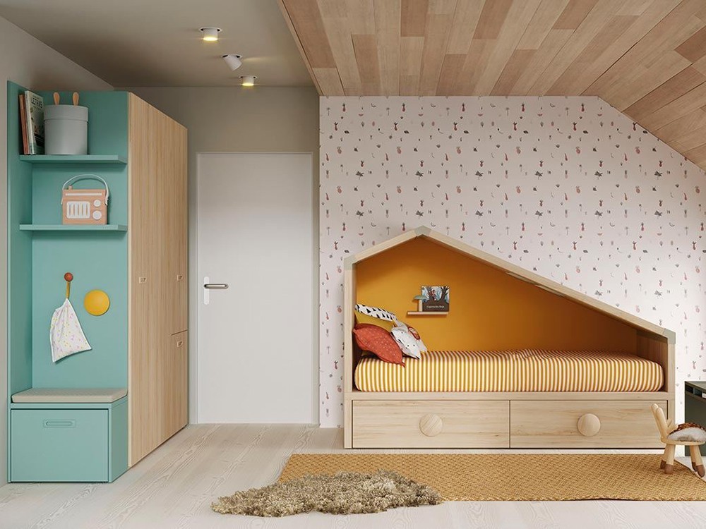 Cama casita infantil cajones Cottage Zona Joven de Lagrama - 13