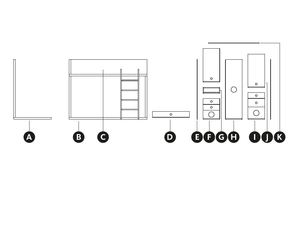 Dormitorio litera en L Cottage con armario Zona Joven de Lagrama - 4