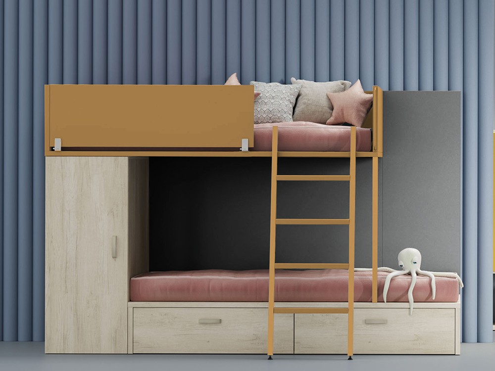 Cama tren con armario y cajones Zona Joven de Lagrama - 3